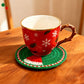 Christmas Hat Decorative Table Coasters Pack of 2, Christmas & Halloween Festive Table Setting Accessory, Mini Holiday Present, Anti-wear Desktop Cup Holder Mat