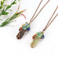 Natural Stone Irregular Crystal Chip Tree of Life Pendant Necklace, Antique Copper Finish, Amethyst Bead, Christmas & Halloween Daily Outfit Jewelry, Delicate Holiday Gift for Women