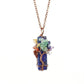 Natural Irregular Crystal Fragment Tree of Life Necklace, Antique Copper Frame, Lapis Lazuli, Christmas & Halloween Photo‑worthy Ornament, Fashion Layering Holiday Jewelry Gift