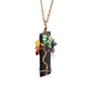 Natural Fragment Stone Tree of Life Necklace, Antique Copper Frame, Obsidian, Christmas & Halloween Themed Costume Jewelry, Cool Style Holiday Gift for Jewelry Lovers