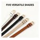 Retro Bevel‑edged Soft Leather Ladies Belt, Camel, Simple Premium Waist Strap, Christmas & Halloween Costume Decor Accessory, Versatile Holiday Present for Dress and Coat Matching