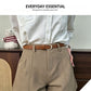 Ladies Retro Bevel‑edge Soft Leather Belt, Khaki, Sleek Simple Design Waistband, Christmas & Halloween Photo‑ready Outfit Accessory, Practical Holiday Souvenir Gift