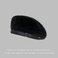 Mini Beret Cap, Black Tone, Adjustable 56‑58cm, Christmas & Halloween Party Styling Headwear, Versatile Retro Painter Hat, Delicate Holiday Gift for Women