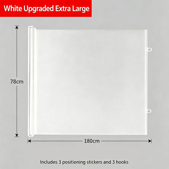 Retractable Cat Safety Gate, Super‑Large White 78*180cm, Anti‑jump Pet Isolation Barrier, Household Partition Fence, Christmas & Halloween Indoor Pet Supply, Practical Holiday Present