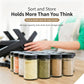 Rotating Kitchen Spice Rack, 18‑Piece Glass Condiment Bottle Organizer, Countertop Seasoning Storage Holder, Christmas & Halloween Kitchen Household Accessory, Practical Holiday Gift For Home Lovers