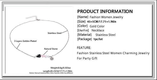 Irregular Natural Chip Stone Zodiac Necklace,Stainless Steel Pendant,Aquarius Jewellery for Christmas Halloween Outfit Matching & Gift Giving