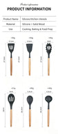 Silicone Kitchen Utensils 12‑Piece Set Dark Green,Complete Spatula & Soup Spoon Cookware Set for Non‑Stick Pots,Daily Home Kitchen Gadget,Christmas Halloween Surprise Gift Idea