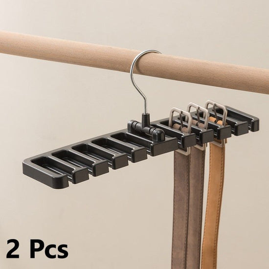 Wardrobe Belt Hanger Holder,10‑Slot Multi‑Purpose Storage Rack for Ties and Scarves,Black 2‑Pack,Home Closet Sorting Gadget,Christmas Halloween Housewarming Gift