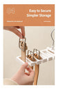 Combined Colour Belt & Tie Storage Rack,10‑Hole Hanging Organiser for Scarf Belt Collection,Beige & Black 2‑Pack,Handy Wardrobe Sorting Accessory,Christmas Halloween Holiday Home Present