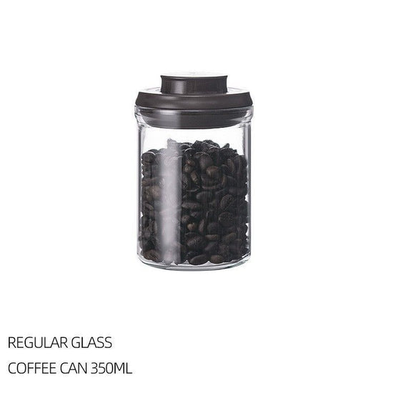 High Borosilicate Glass Airtight Storage Canister 350ml Round Jar,Sealed Container for Coffee Beans Tea Leaves Coffee Powder,Kitchen Pantry Organiser,Christmas Halloween Food Storage Gift