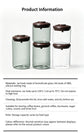 Transparent Brown Lid Glass Airtight Storage Vessel 600ml Round High Borosilicate Jar,Multi‑Use Sealed Canister for Coffee Beans Tea & Ground Coffee,Pantry Sorting Gadget,Christmas Halloween Practical Kitchen Gift