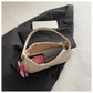 Elegant Solid Woven Underarm Purse, Casual Versatile Shoulder Bag With Orchid Pendant, Khaki, Modern Stylish Women Accessory, Christmas Halloween Daily Fashion Gift