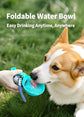 304 Stainless Steel Outdoor Pet Water Bottle, Tiffany Blue Printed Water Container With Black Lanyard, Collapsible Silicone Dog Bowl, Portable Walking Accessory, Christmas Halloween Pet Lover Gift