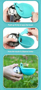 Portable 304 Stainless Steel Pet Water Bottle, Tiffany Blue Water Container Equipped With Black Lanyard, Collapsible Silicone Dog Bowl, Outdoor Hiking Walking Supply, Christmas Halloween Practical Pet Gift