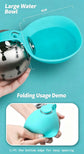 Outdoor 304 Stainless Steel Pet Water Bottle, Meteorite Grey Water Container With Black Lanyard, Collapsible Silicone Dog Bowl, Multi‑Scene Walking Gear, Christmas Halloween Pet Owner Gift