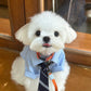 Thin Breathable Pet Collared Shirt With Decorative Tie, Summer Wear for Cats and Small Dogs, Blue, Size S, Back Length 24cm, Suitable for 3‑4kg Pets, Christmas Halloween Pet Fashion Present
