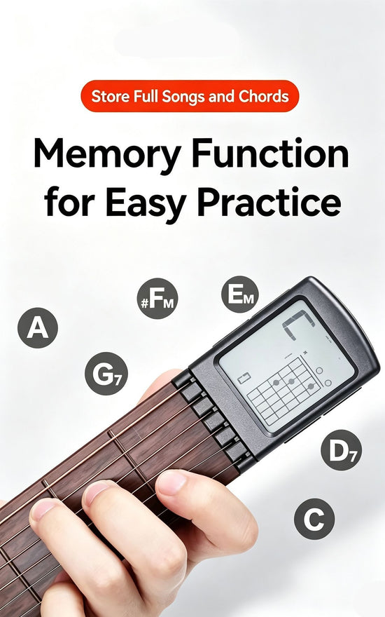 Pocket Guitar Chord Trainer, Portable Guitar Finger Practice Aid, Professional Finger Exercise Tool for Chord & Scale Drills, Beginner Friendly Guitar Accessory, Christmas Halloween Music Lover Gift