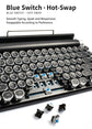 83 Keys Retro Punk Typewriter Mechanical Keyboard, Dual-Mode Bluetooth Hot Swappable Clicky Blue Switch, Wood Grain Shell With White Backlight, Custom Typing Accessory, Christmas Halloween Tech Enthusiast Gift
