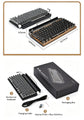 83 Keys Retro Punk Typewriter Mechanical Keyboard, Dual-Mode Bluetooth Hot Swappable Clicky Blue Switch, Wood Grain Shell With White Backlight, Custom Typing Accessory, Christmas Halloween Tech Enthusiast Gift