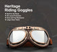 Retro Harley Bronze Motorcycle Helmet Goggles, Windproof Dustproof Off-Road Riding Glasses for Outdoor Cycling, Bronze Frame with Yellow Lens, Christmas Halloween Biker Gift