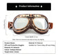 Retro Harley Bronze Motorcycle Helmet Goggles, Windproof Dustproof Off-Road Riding Glasses for Outdoor Cycling, Bronze Frame with Yellow Lens, Christmas Halloween Biker Gift