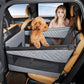 Single Seat Car Pet Mat for Back Row, Hardened Base Mesh Dog Basket, Waterproof Dirt Resistant Pet Car Seat Cover, Grey Large Size, Christmas Halloween Pet Owner Gift
