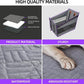 Single Seat Car Pet Mat for Back Row, Hardened Base Mesh Dog Basket, Waterproof Dirt Resistant Pet Car Seat Cover, Grey Large Size, Christmas Halloween Pet Owner Gift