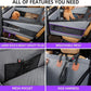 Back Single Seat Pet Car Basket Mat, Hardened Base & Ventilated Mesh Design, Waterproof Stain Proof Dog Seat Cover, Grey Small Size, Christmas Halloween Practical Pet Gift