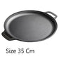 Heavy Duty Double Handle Cast Iron Griddle, Uncoated Solid Iron Pan for Steak, Pork Chops & Breakfast Pancakes, 35cm Griddle, Compatible with BBQ, Induction & Campfire, Christmas & Halloween Kitchen Gift