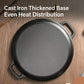 Heavy Duty Double Handle Cast Iron Griddle, Uncoated Solid Iron Pan for Steak, Pork Chops & Breakfast Pancakes, 35cm Griddle, Compatible with BBQ, Induction & Campfire, Christmas & Halloween Kitchen Gift