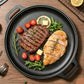 Deepened Double Handle Cast Iron Griddle, Thick Uncoated Iron Pan for Family BBQ & Indoor Cooking, 33cm Deep Griddle, Even Heat Distribution for Steaks & Veggies, Christmas & Halloween Practical Kitchen Gift