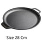 Thick Uncoated Cast Iron Flat Griddle With Twin Handles, Solid Iron Pan for Pancakes, Pork Chops & Outdoor Grilling, 28cm Griddle, Multi-Stove Compatible Cookware, Christmas & Halloween Gift for Home Cooks