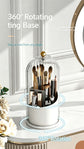 Spinning Birdcage Style Multi-Purpose Storage Caddy, Dustproof Compartment Container for Makeup, Pens, Toothpaste, Spoons, Knives & Forks, Transparent Green, Christmas & Halloween Dresser Present