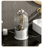 Spinning Birdcage Style Multi-Purpose Storage Caddy, Dustproof Compartment Container for Makeup, Pens, Toothpaste, Spoons, Knives & Forks, Transparent Green, Christmas & Halloween Dresser Present