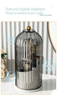 Rotatable Birdcage Vanity & Desktop Organiser, Dustproof Compartment Storage for Cosmetics, Stationery, Toothpaste, Knives, Forks & Spoons, Transparent Grey, 2 Pack, Christmas & Halloween Multi-scene Gift