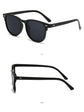 Full Frame Retro Round Sunglasses, Versatile Fashion Slimming Sun Shades, Gloss Black Frame with Black Grey Lenses, Christmas & Halloween Fashion Accessory Gift