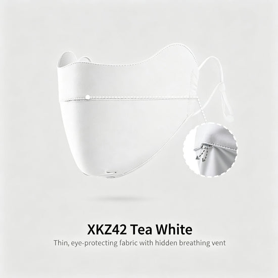 XKZ42 Tea White One Size | Ice Silk Sun Protection Face Mask | Halloween Fresh Daily Gift | Eye Corner UV Shield Breathable Anti-Fog Mask