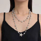 Mixed Size Star Layered | Y2K Dual-size Star Necklace | Halloween Galaxy Style Gift | Stacked Big-small Star Clavicle Chain Cool Spicy Girl Accessory