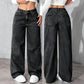 Black Gray Size 5XL (Recommended 92.5-100.0kg / 203.9-220.5lbs) | Extra Large Straight Jeans | Halloween Vintage Full Figure Gift | High Waist Loose Fit Denim
