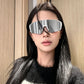 Black Frame Purple Mercury | Mysterious Stylish Riding Goggles | Halloween Personality Gift | Eye-Catching Reflective Cool Cycling Sunglasses