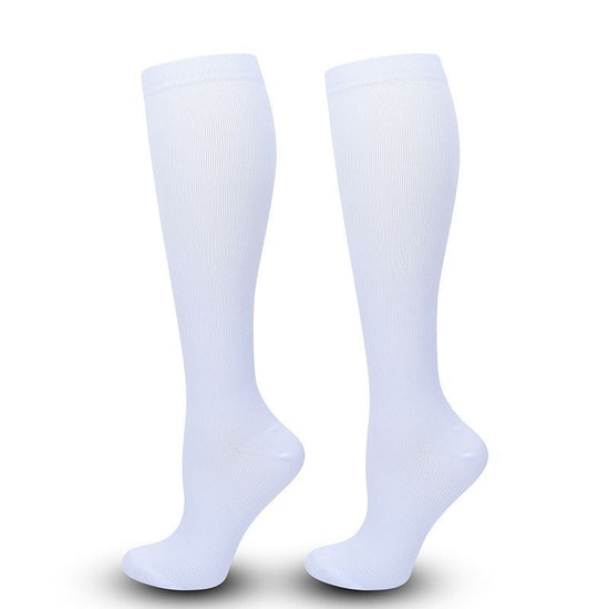 Flat Panel White Compression Calf Socks Size XXL (43-46) | Christmas Plus Size Basic Gift | Wide Calf Flat White Compression Socks for Big Size Daily Wear