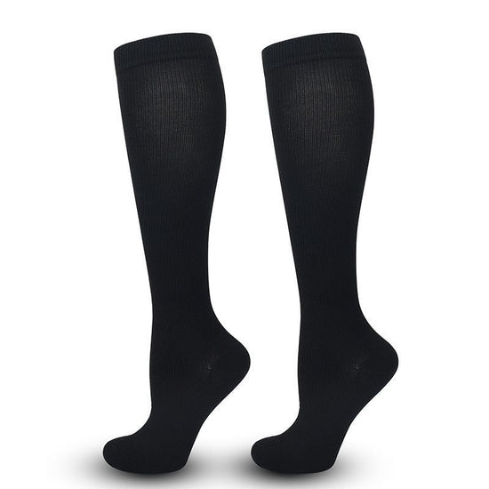 Flat Panel Black Compression Calf Socks Size XXL (43-46) | Christmas Big Size Durable Gift | Wide Calf Flat Black Compression Socks for Long Standing Work