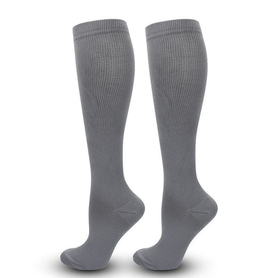 Flat Panel Gray Compression Calf Socks Size XXL (43-46) | Halloween Wide Calf Neutral Gift | Plus Size Flat Gray Compression Socks for Big Calves Use
