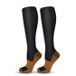 Two-Tone Black Compression Calf Socks Size L/XL (39-42) | Halloween Edgy Street Gift | Two-Tone Black Calf Compression Socks for Sports & Street Wear