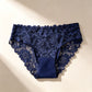 Navy Blue Hollow Out Lace Panties 4 Pack Size M | Halloween Refined Fit Gift | Cotton Gusset Stretchy Comfort Women&