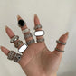Hollow Out Zircon Ring | Halloween Elegant Jewelry Gift | Light Luxury Stack‑Wear Style Fashion Finger Ring