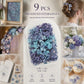 Blue Purple Gradient Preserved Hydrangea Dried Floral Resin Supply Bundle of 9