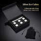 Bar Accessory Metal Ice Particle Kit | Halloween Gathering Gift | Original Color 6‑Pack With Silicone Tongs,EVA Tray,Gift Box & Velvet Pouch