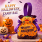 8Pcs Orange Halloween Pumpkin Drawstring Bags