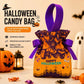 8Pcs Orange Background Skull Halloween Drawstring Bags